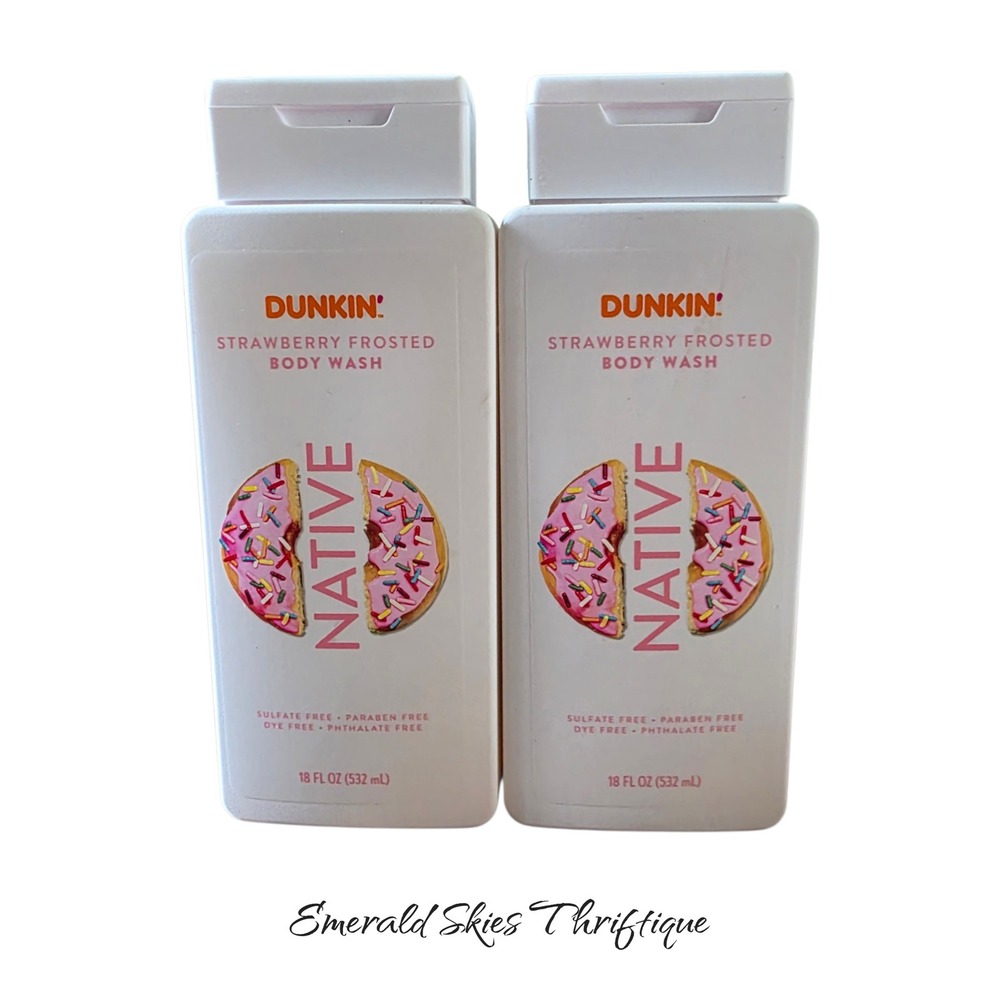 Lot of 2 Native/Dunkin strawberry frosted body wash limited edition free ship